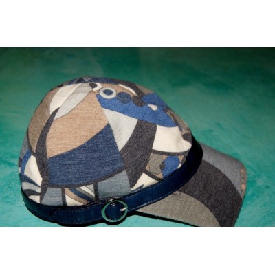 Emilio Pucci Baseball Cap  Light Weight Wool Knit  Muted Blues   NWOT  Size II  eb-77963513